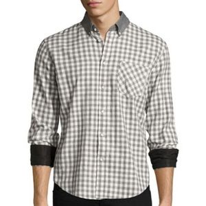 Rag & Bone Yokohama Slim-Fit Check Flannel Shirt, White/Gray